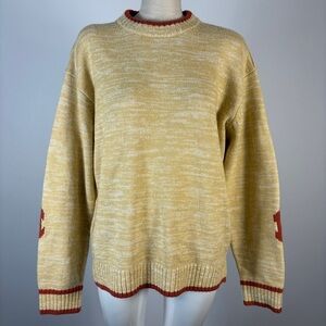 Urban Outfitters Yellow and Red Be Well Crew Neck Sweater S